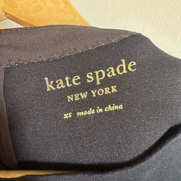 Kate Spade Black Boat Neck Ponte Mini Skater Dress with Pockets size XS EUC - Picture 5 of 6